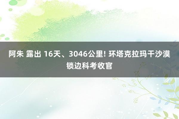 阿朱 露出 16天、3046公里! 环塔克拉玛干沙漠锁边科考收官