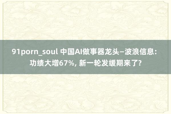 91porn_soul 中国AI做事器龙头—波浪信息: 功绩大增67%， 新一轮发缓期来了?