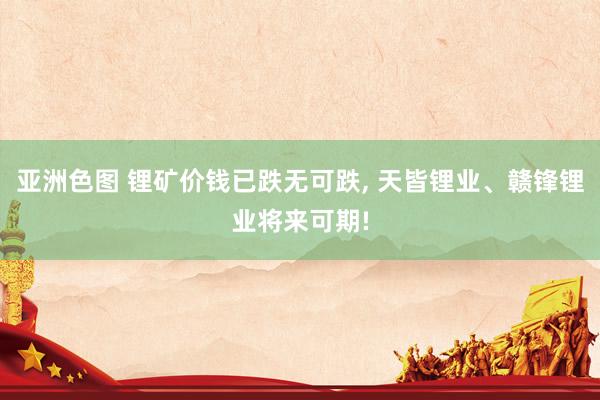 亚洲色图 锂矿价钱已跌无可跌， 天皆锂业、赣锋锂业将来可期!