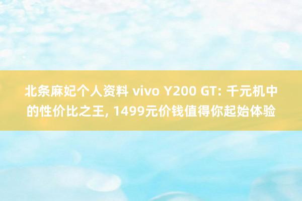 北条麻妃个人资料 vivo Y200 GT: 千元机中的性价比之王， 1499元价钱值得你起始体验