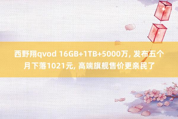 西野翔qvod 16GB+1TB+5000万， 发布五个月下落1021元， 高端旗舰售价更亲民了