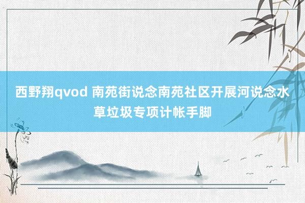 西野翔qvod 南苑街说念南苑社区开展河说念水草垃圾专项计帐手脚